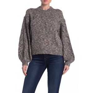 Madewell Pointelle Bubble Sleeve Sweater NEW